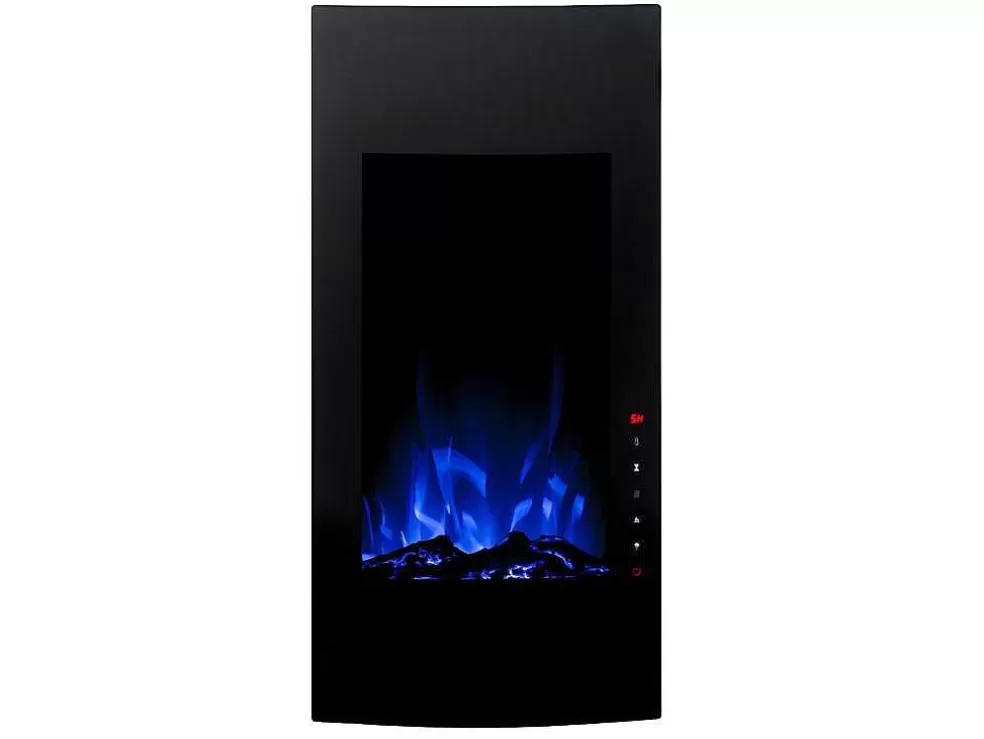 FLAMATECH Lareira Elétrica Curva Vulcano - C41 X L13 X A81 Cm - Preta* Lareira Elétrica