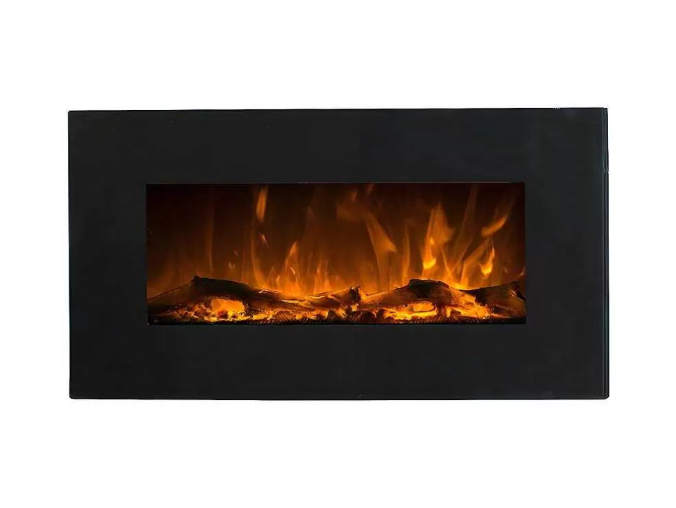 FLAMATECH Lareira Elétrica De Parede Chandela - C84 X L14 X A45 Cm - Preta* Lareira Elétrica