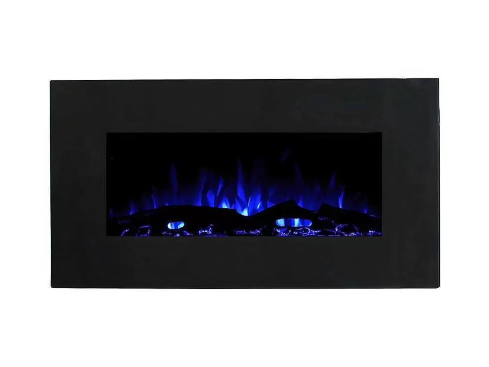 FLAMATECH Lareira Elétrica De Parede Chandela - C84 X L14 X A45 Cm - Preta* Lareira Elétrica