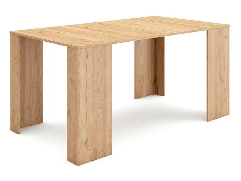 Skraut Home Mesa Consola Extensivel, 160, Para 8 Péssoas, Mesa De Jantar, Carvahlo* Mesa De Jantar