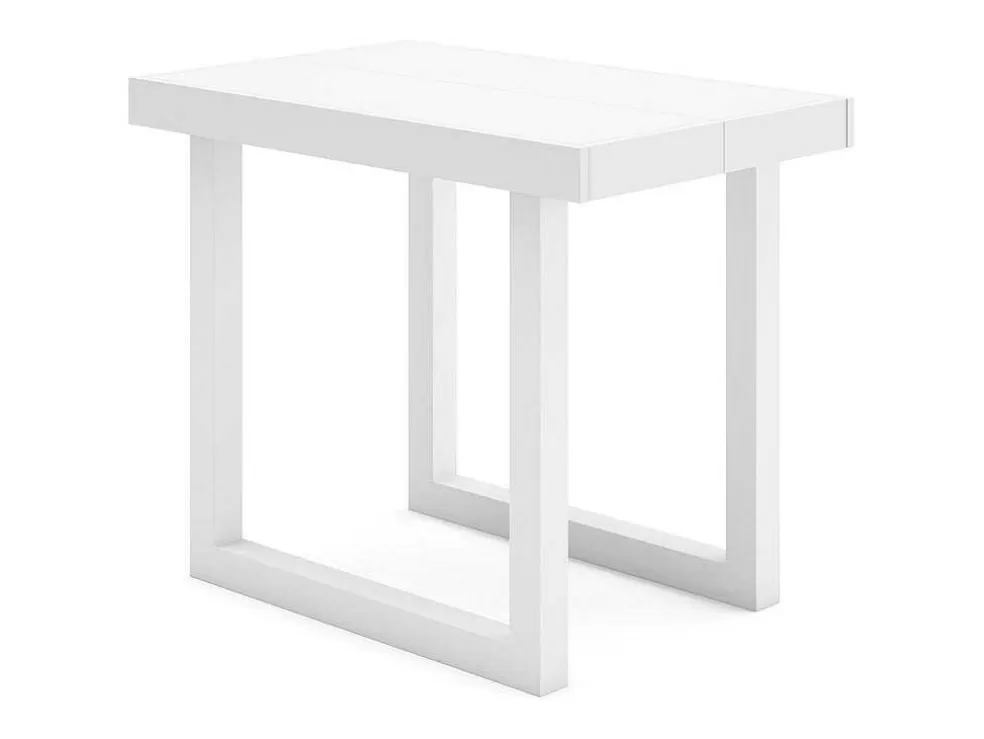 Skraut Home Mesa Consola Extensivel, 300, Para 14 Péssoas, Pés De Madeira, Branco* Consola