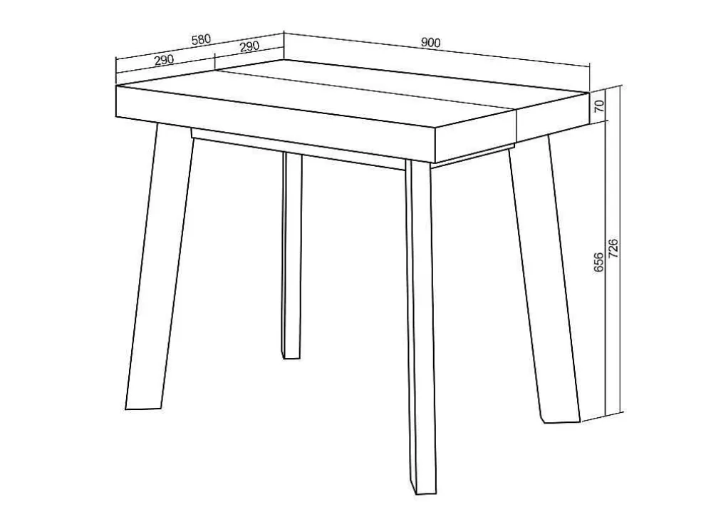 Skraut Home Mesa Consola Extensivel, 260, Para 12 Péssoas, Pés De Madeira, Carvahlo* Consola