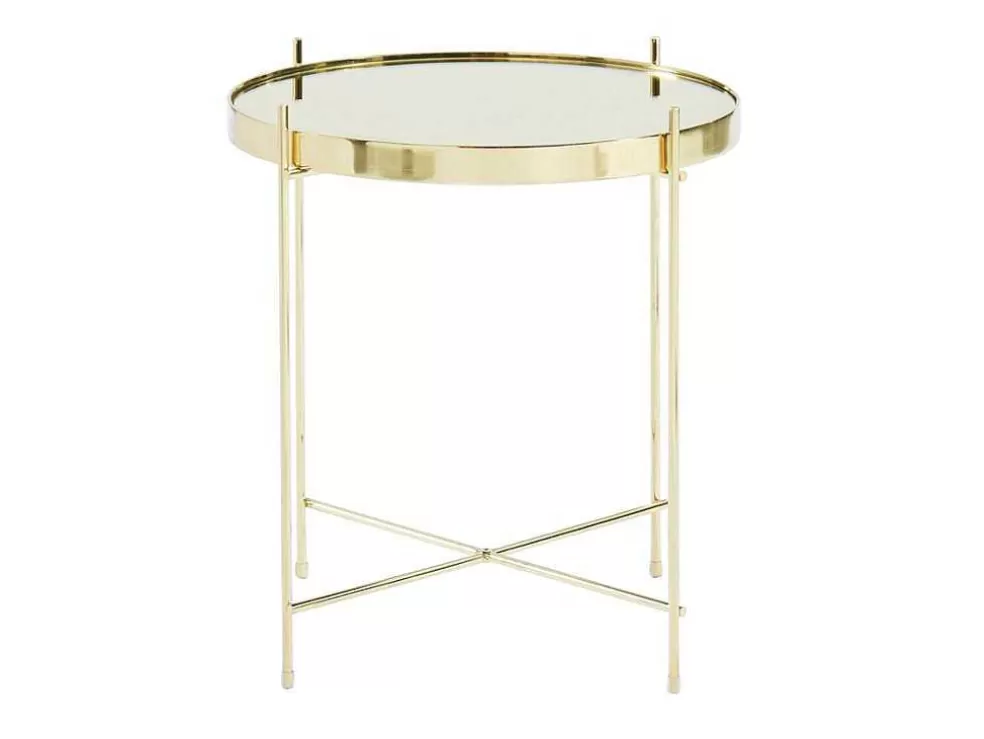 Vente-unique Mesa De Apoio Marcia - Espelho E Metal - Dourado* Mesa De Apoio