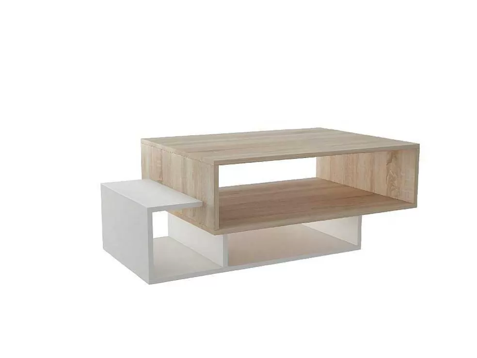 EPIKASA Mesa De Cafe Elisa, Branco, Sonoma, 100X60X35 Cm, * Mesa De Centro