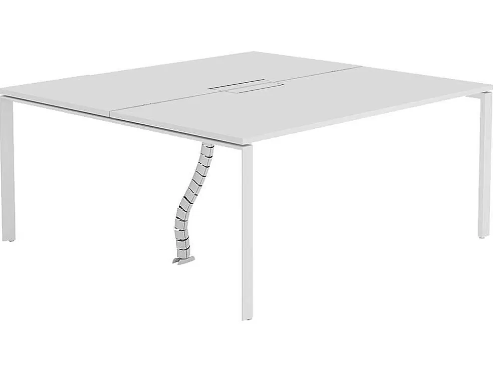 Workēa Mesa De Escritório 2 Péssoas Branco C160 Cm - Downtown* Mobiliário De Escritório