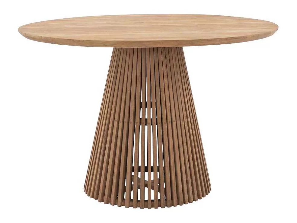 MYLIA Mesa De Jantar De Jardim Em Teca D. 120 Cm Natural Claro - Triani* Mesa De Jantar