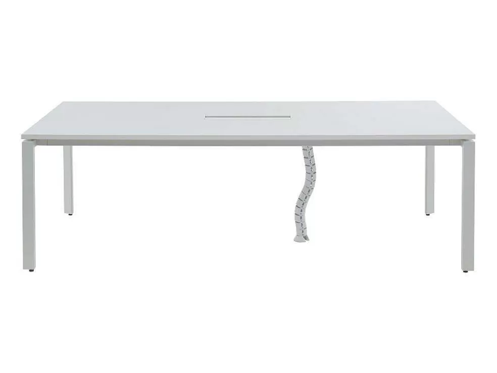 Workēa Mesa De Reuniao Retangular, 6 Péssoas, Branco C240 Cm - Downtown* Mobiliário De Escritório