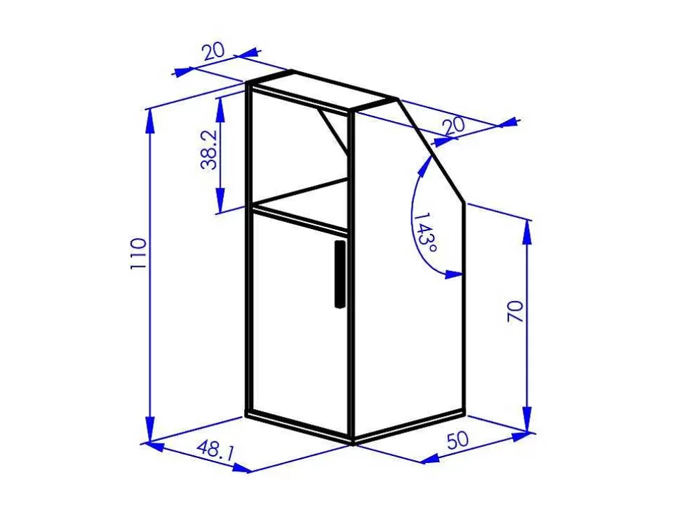 Vente-unique Móvel Com Inclinacao 1 Porta E 1 Nicho Branco - Adezio* Arrumação E Acessórios De Quarto