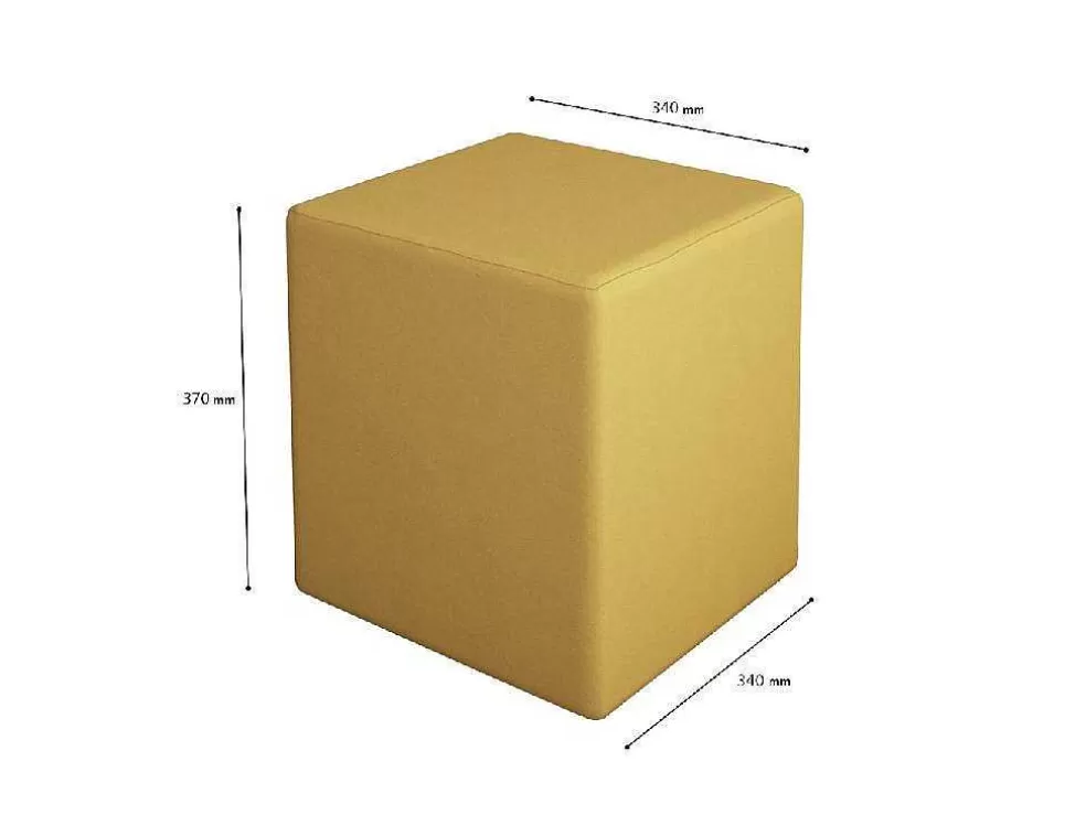 EPIKASA Pouf Milena, Amarelo, 34X34X37 Cm, * Puff