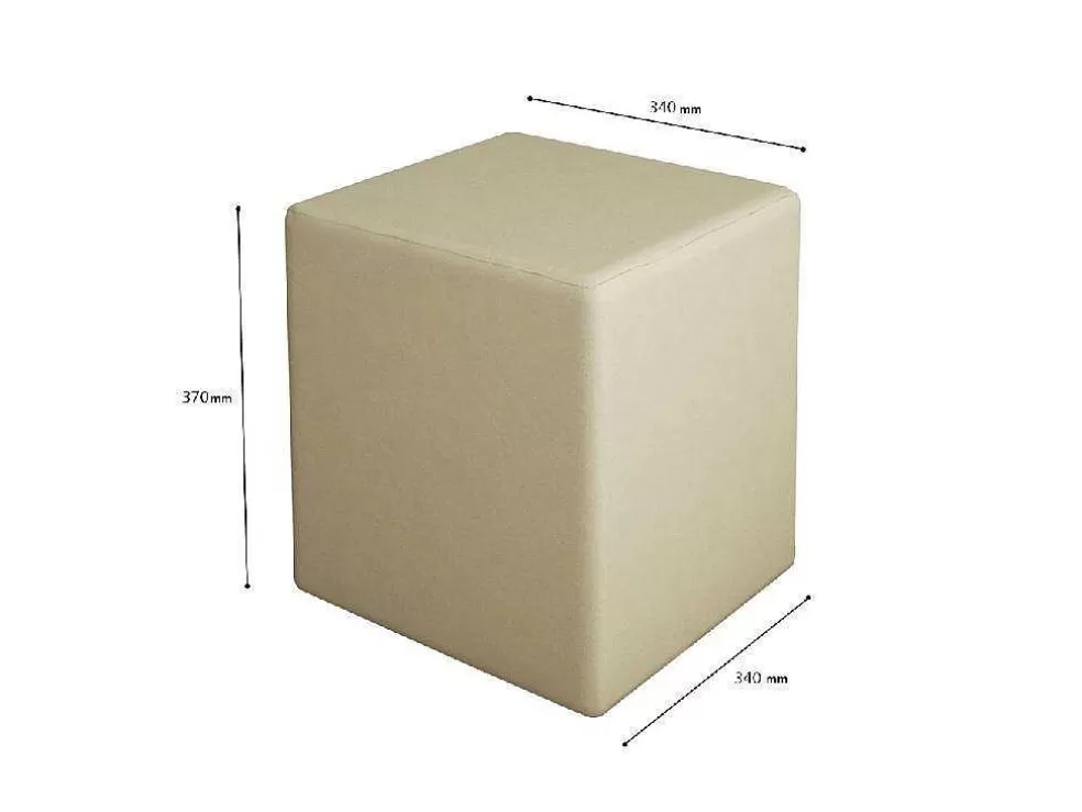 EPIKASA Pouf Milena, Creme, 34X34X37 Cm, * Puff