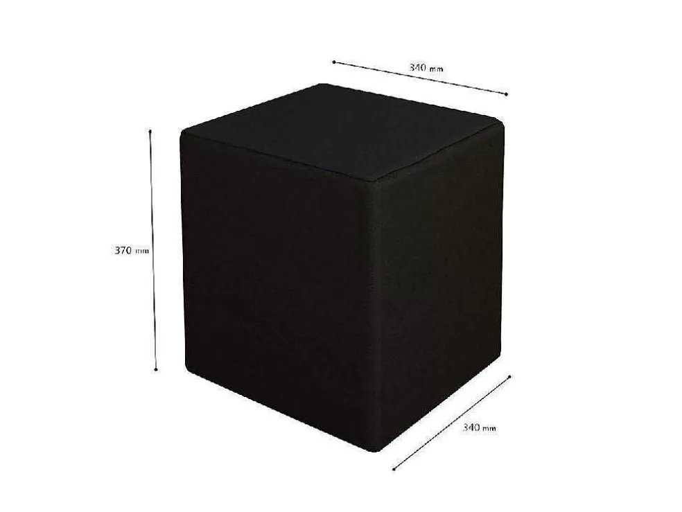 EPIKASA Pouf Milena, Preto, 34X34X37 Cm, * Puff