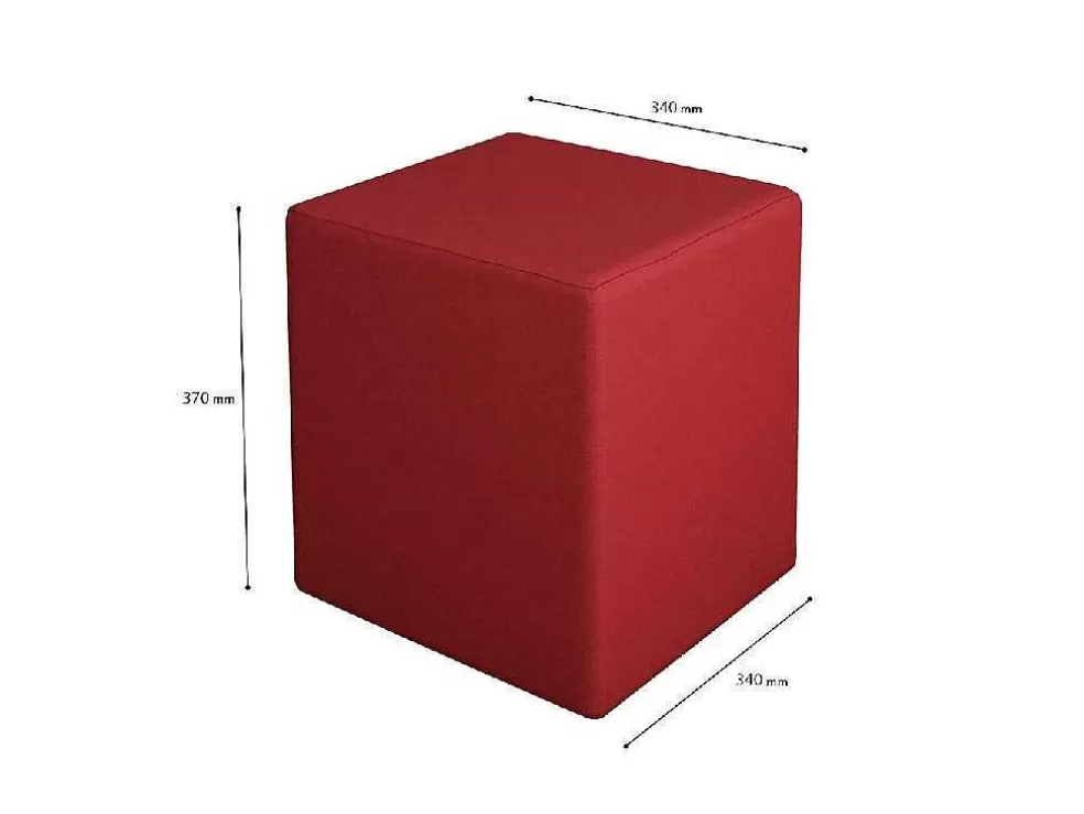 EPIKASA Pouf Milena, Vermelho, 34X34X37 Cm, * Promoções Sofás & Poltronas