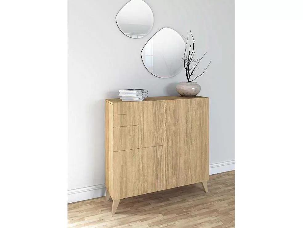 Herdasa Sapateiro/Móvel Organização - H87Cm X L90Cm X P27Cm Chene Dore Bergen* Sapateira