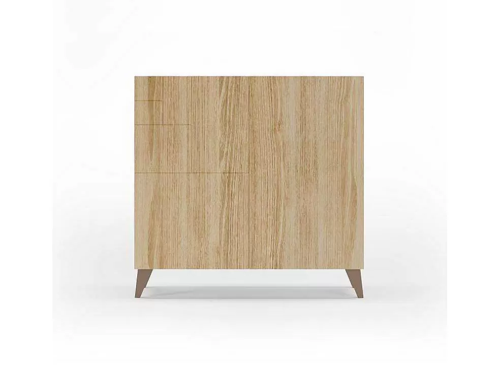 Herdasa Sapateiro/Móvel Organização - H87Cm X L90Cm X P27Cm Chene Dore Pernas Moca Bergen* Sapateira