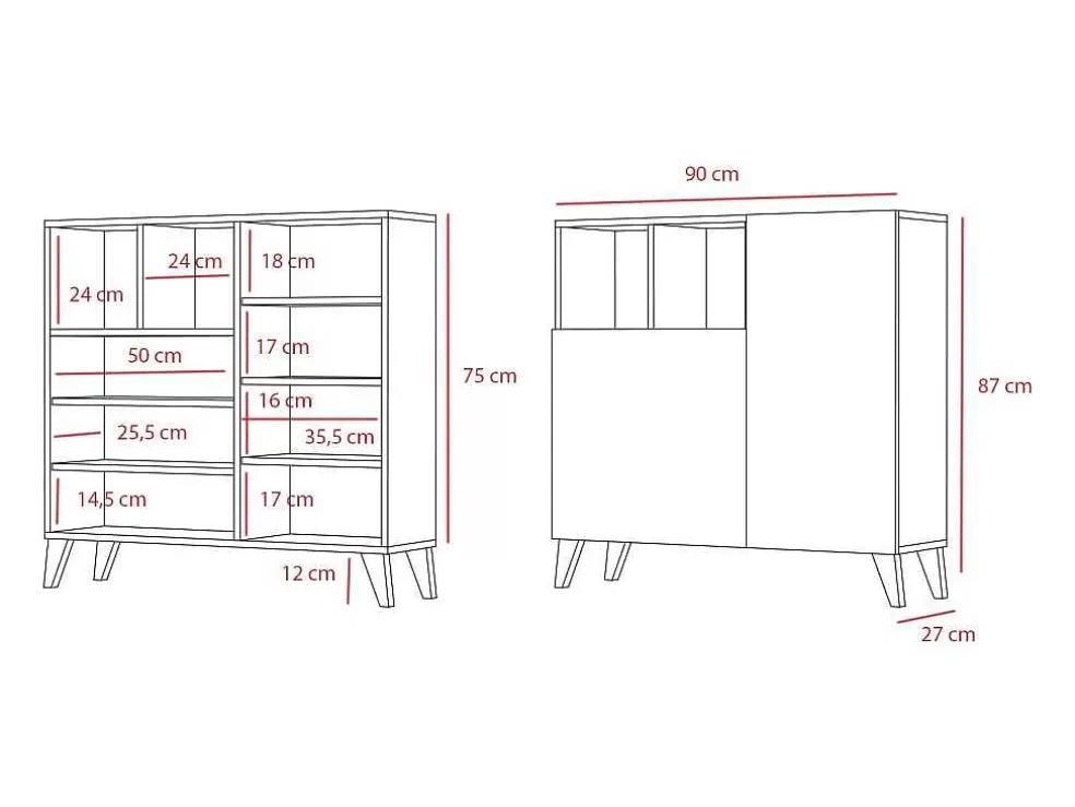 Herdasa Sapateiro/Móvel Organização - H87Cm X L90Cm X P27Cm Cinza Grafite Portas Serrado - Moss* Sapateira