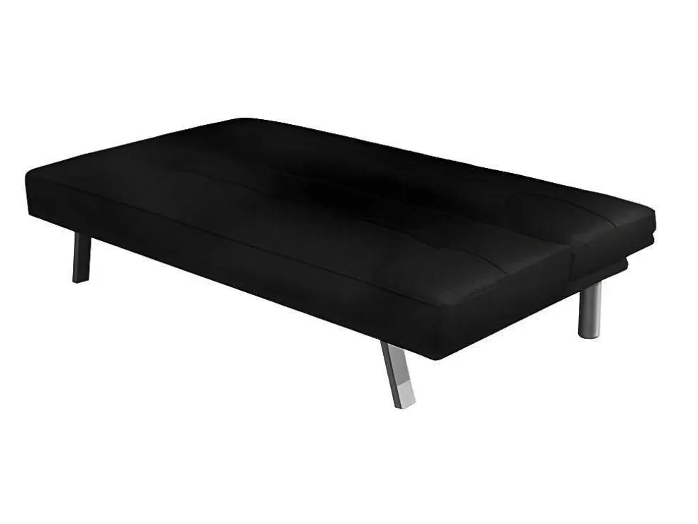 Saldosystocks Sofá Cama 2 Lugares Em Veludo Ainhoa Clic Clac 175X74Cm Preto* Sofá Cama Clic-Clac E Dobravel