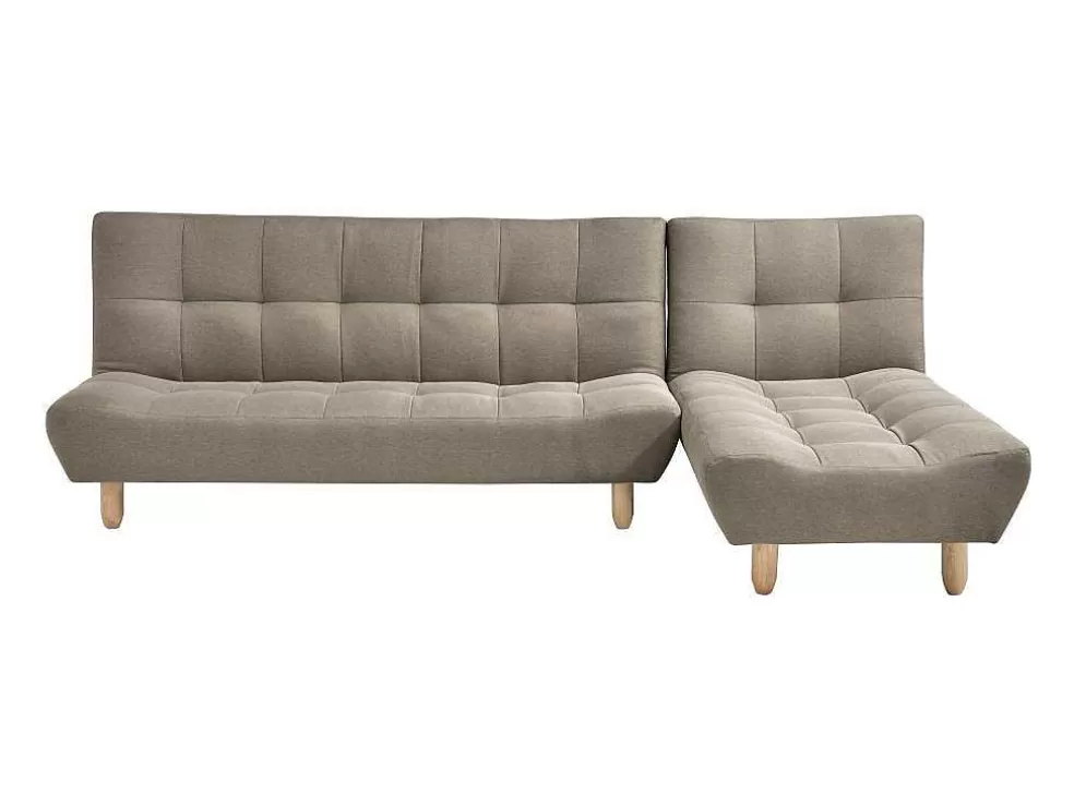 Vente-unique Sofá Modular Convertivel Tecido Taupe - Esteban* Sofá Cama Clic-Clac E Dobravel