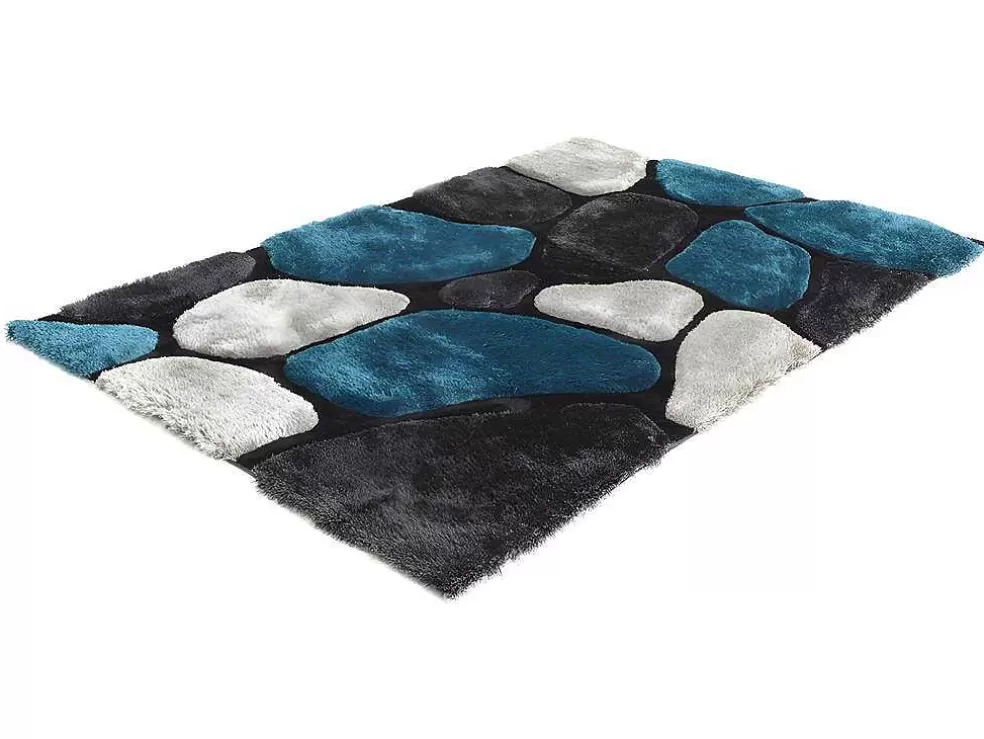 OZAIA Tapete Com Pelo Pietra Turquesa E Cinzento - Poliester - 140 X 200 Cm* Tapete De Sala